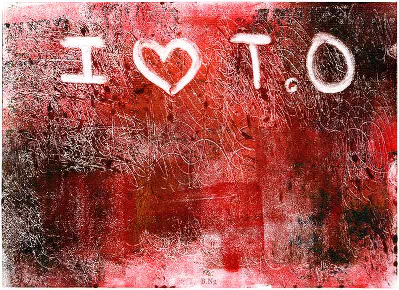 I Heart T.O monoprint